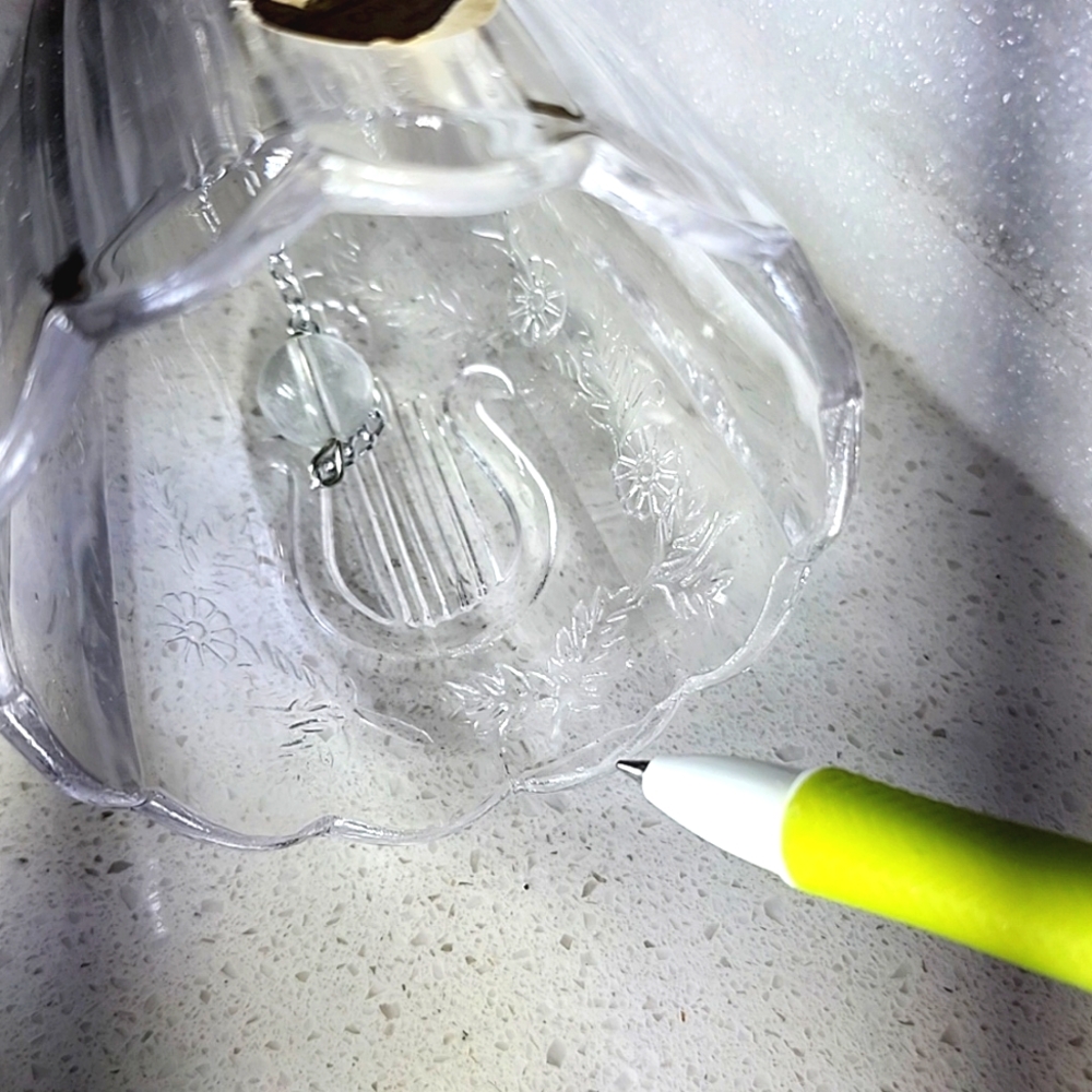 Bell with Lyre Harp Handle. ArtMart Vintage original sticker 24% Lead Crystal - Picture 11 of 12